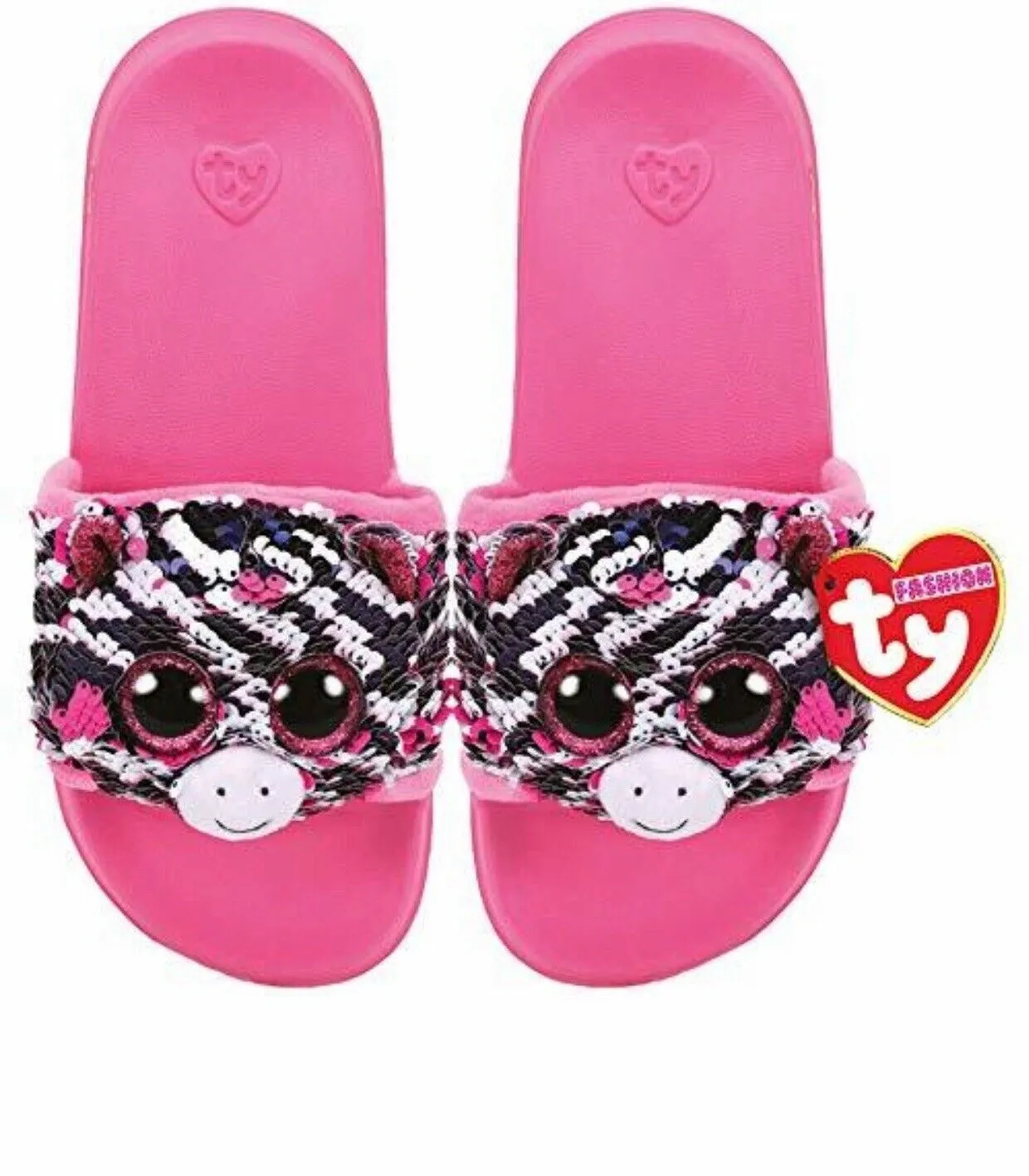 Ty Reversible Sequin Slides - Zoey the Zebra