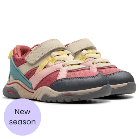 UK 5.5 Pink Combo Feather Pace Trainers