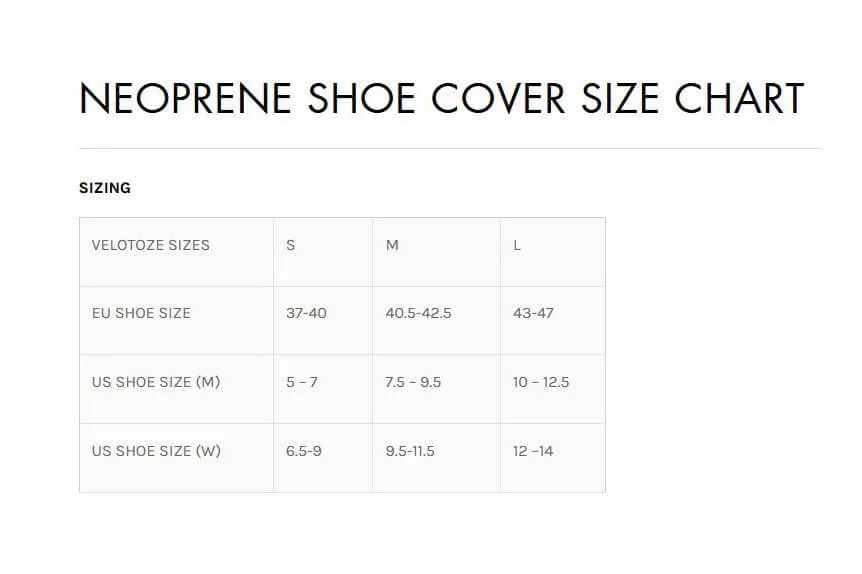 veloToze Neoprene Shoe Cover
