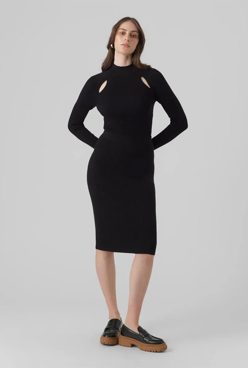 VERO MODA KARIS LS HIGHNECK CUTOUT PULLOVER