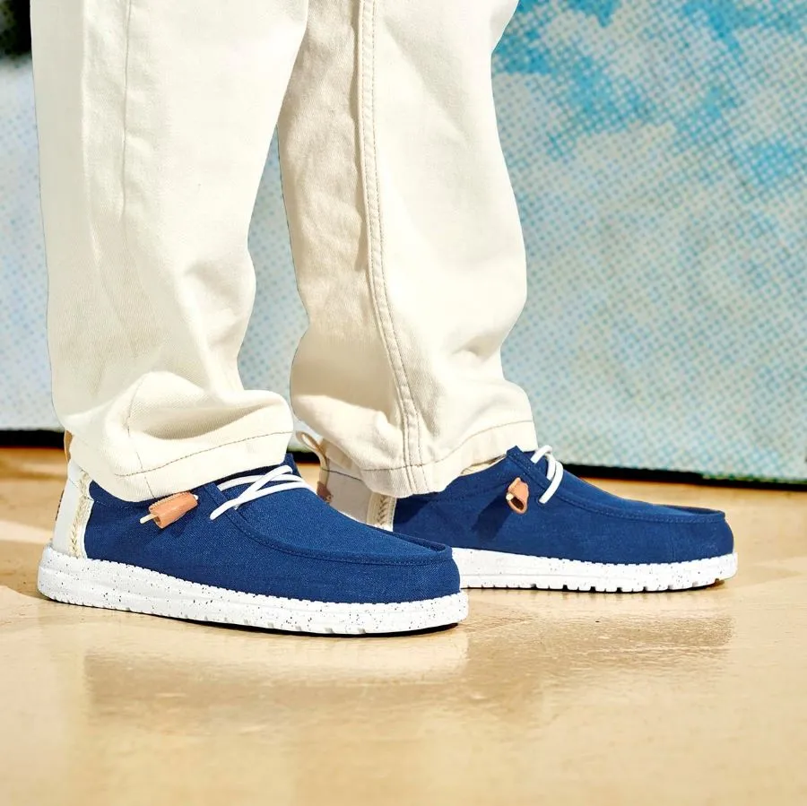 Wally Summer Linen - White/Sargasso Blue