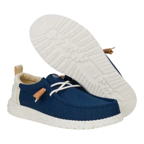 Wally Summer Linen - White/Sargasso Blue