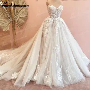 Wedding Dress Vestido Civil Tulle Wedding Dresses Sleeveless Lace Bodice
