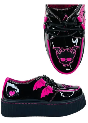 YRU Shoes x Monster High Creep Draculaura Creepers Black Pink
