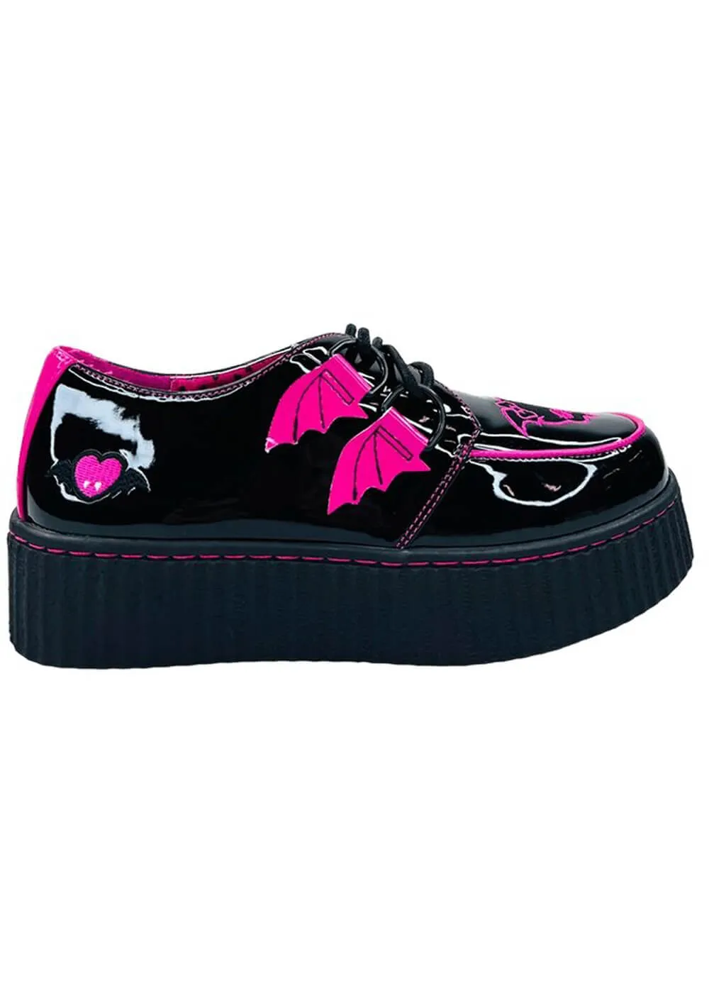YRU Shoes x Monster High Creep Draculaura Creepers Black Pink