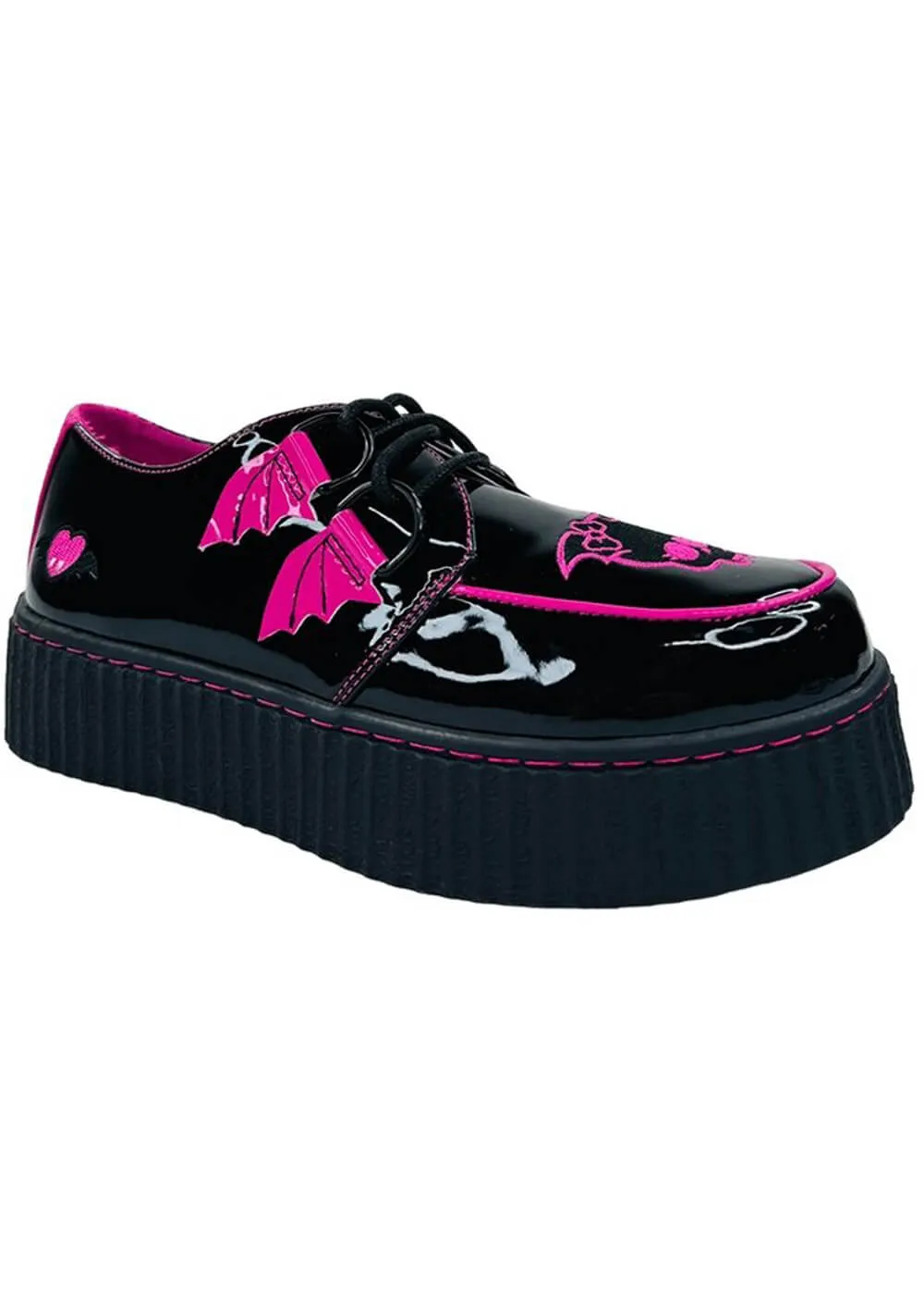 YRU Shoes x Monster High Creep Draculaura Creepers Black Pink