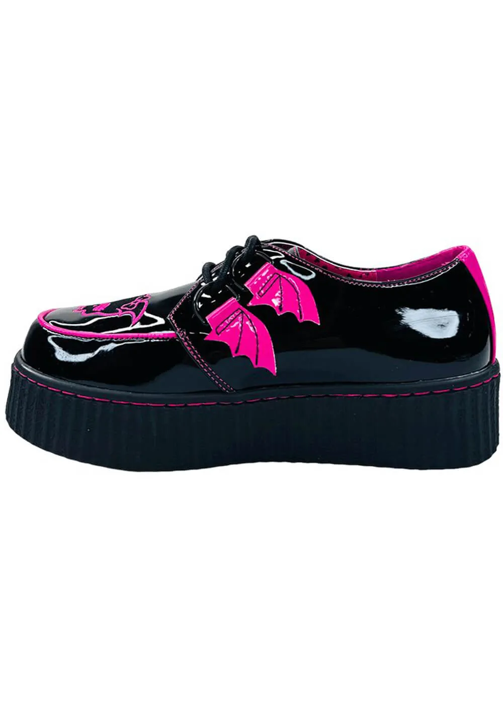 YRU Shoes x Monster High Creep Draculaura Creepers Black Pink