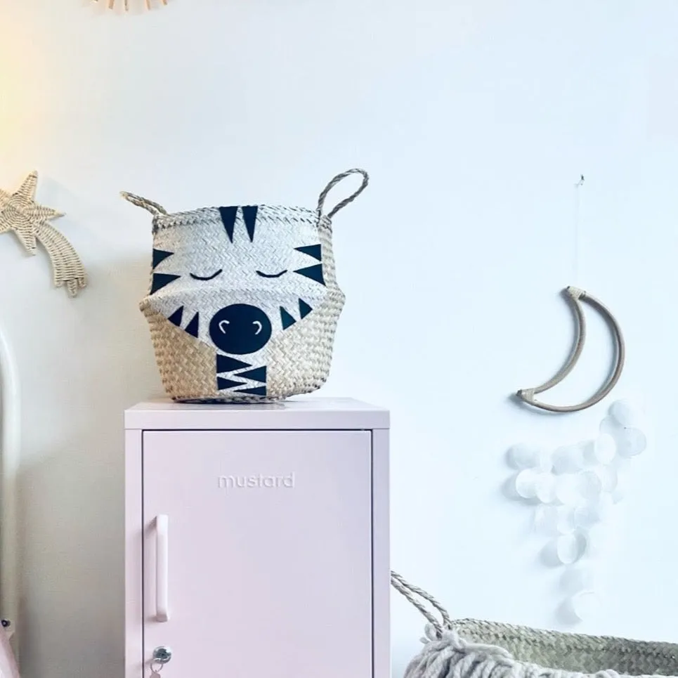 Zebra Handwoven Storage Basket (Large)
